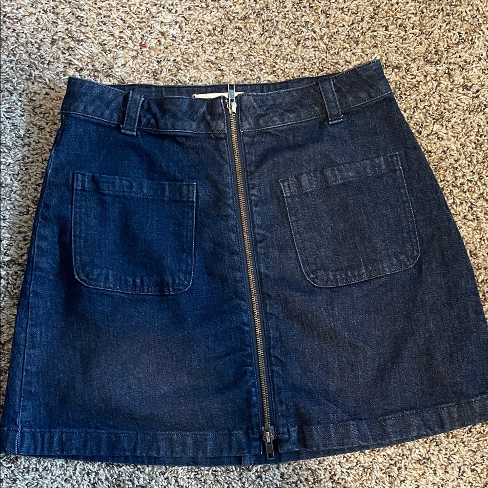Madewell Dark Blue Denim A-Line Skirt